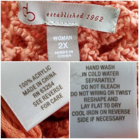 CB Established 1962 Plus 2X Knit Top Peach - Picture 8 of 8